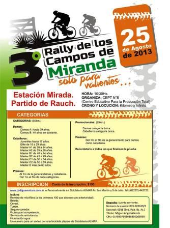 Se viene el 3 Rally de los Campos de Miranda