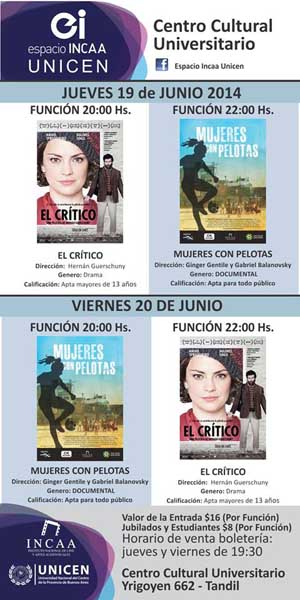 Programacin del Cine Incaa de esta semana