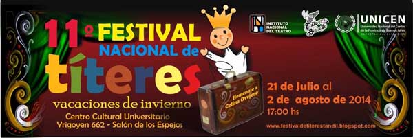 Actividades gratuitas del 11 Festival Nacional de Tteres Tandil 2014