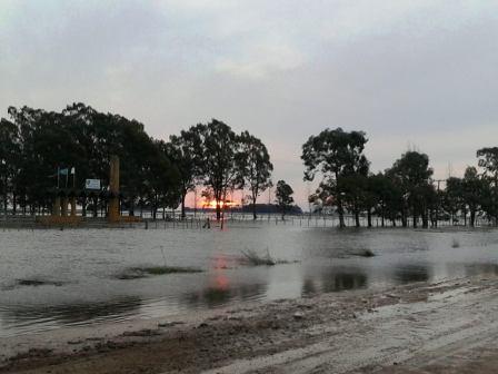 El campo bajo el agua