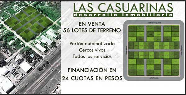 Las Casuarinas desarrollo inmobiliario, financiacin hasta 24 cuotas en pesos