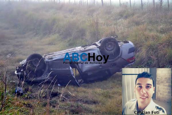 Joven polica perdi la vida en accidente sobre Ruta 74